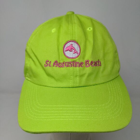 DMR Classic Headwear Men's Slideback Hat Green St. Augustine Beach Logo - Picture 2 of 7